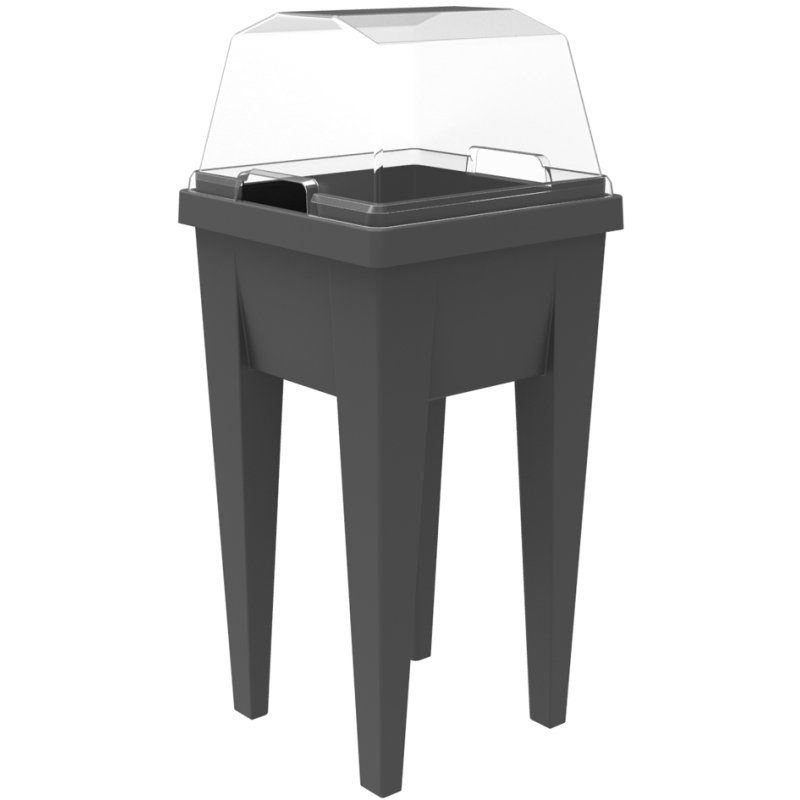 EDA verhoogde plantenbak VEG&Table Aromatique, antraciet, 385×385×680 mm, 23 liter